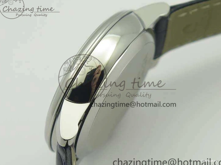 0514 Fashionable De Ville Prestige Real Power Reserve SS TW 1:1 Best Edition White Dial Blue Markers On Leather Strap A 8094